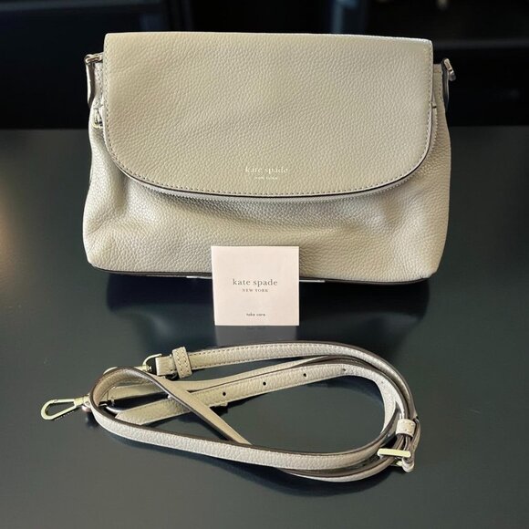 Kate SpadePale GreyLargeCross Body Polly Bag *NWOT